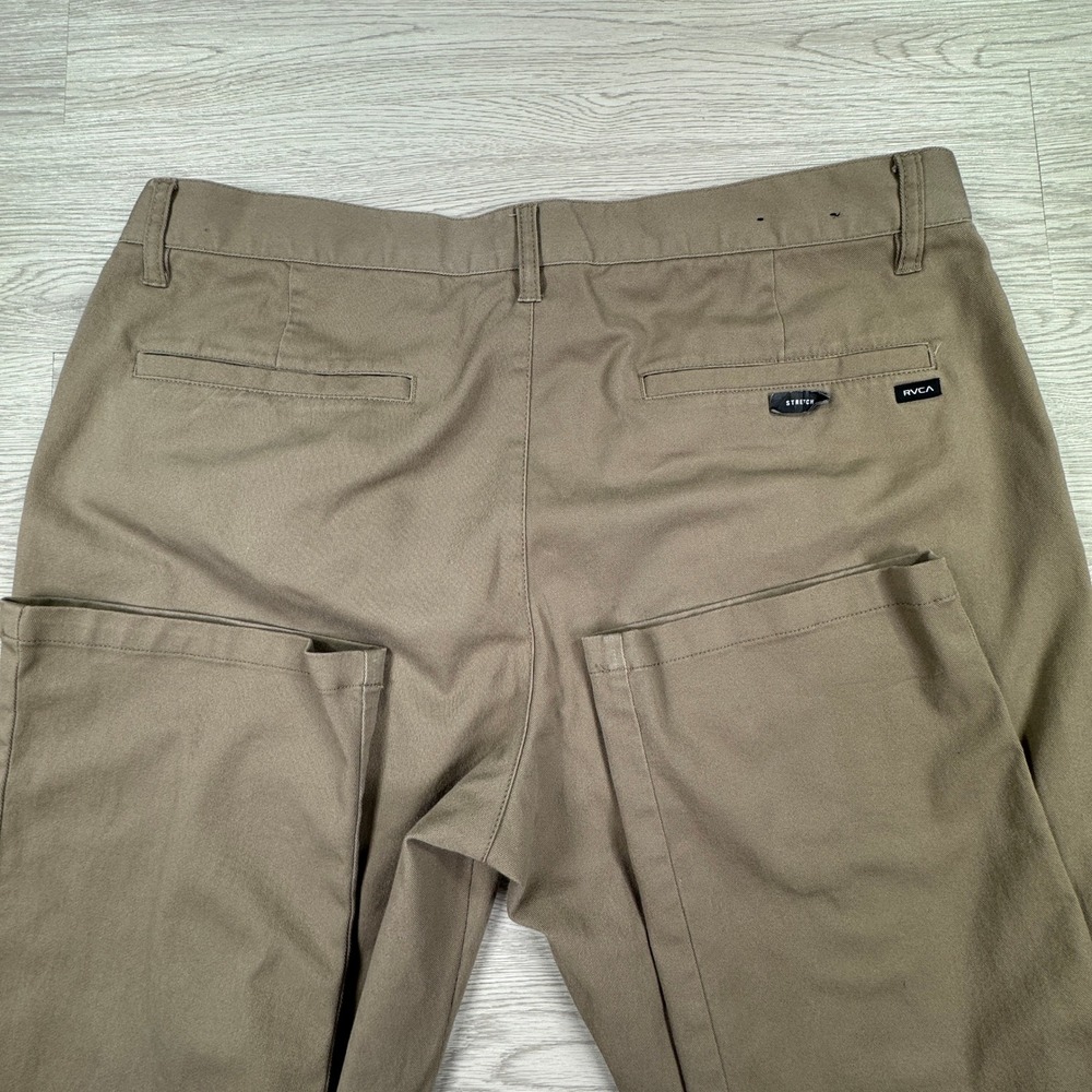 RVCA Men's Chino Pants Week-End Stretch Khaki Tan 38 Straight Leg Casual - Picture 10 of 10